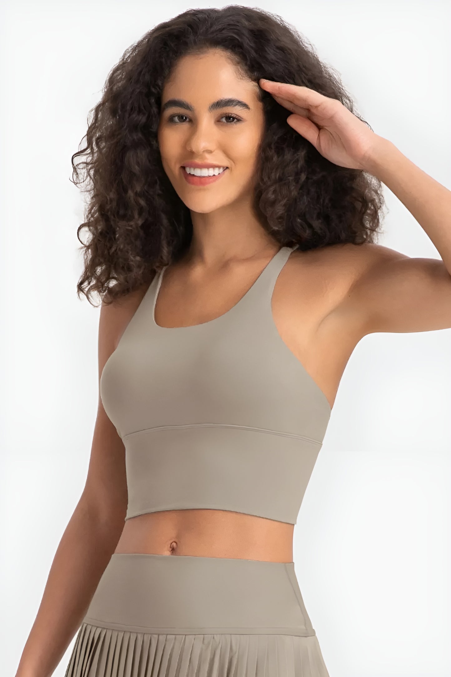 Sleek Crisscross Patterned Sports Bra