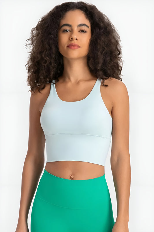 Sleek Crisscross Patterned Sports Bra