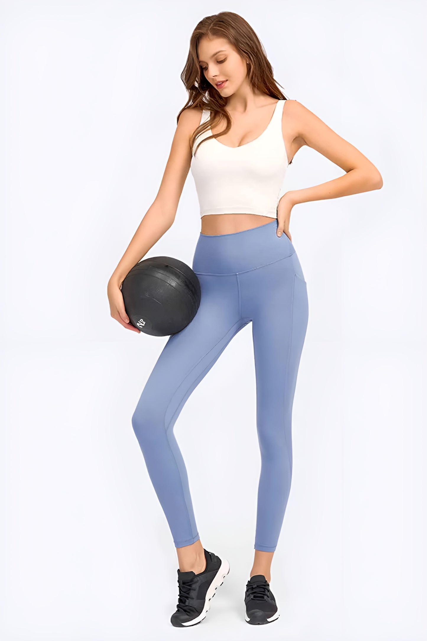 Deep V-Neck Crop Sports Bra