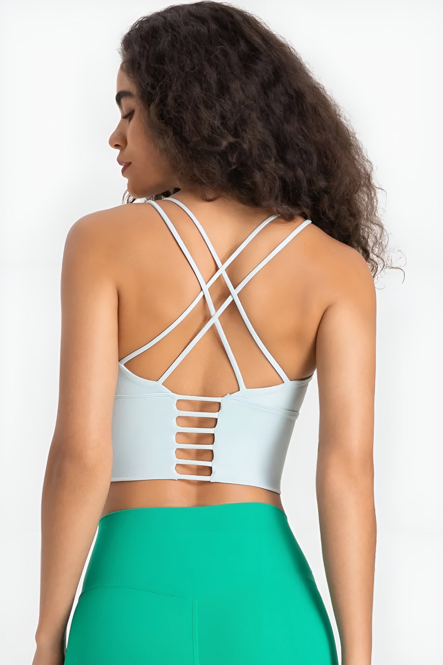 Sleek Crisscross Patterned Sports Bra