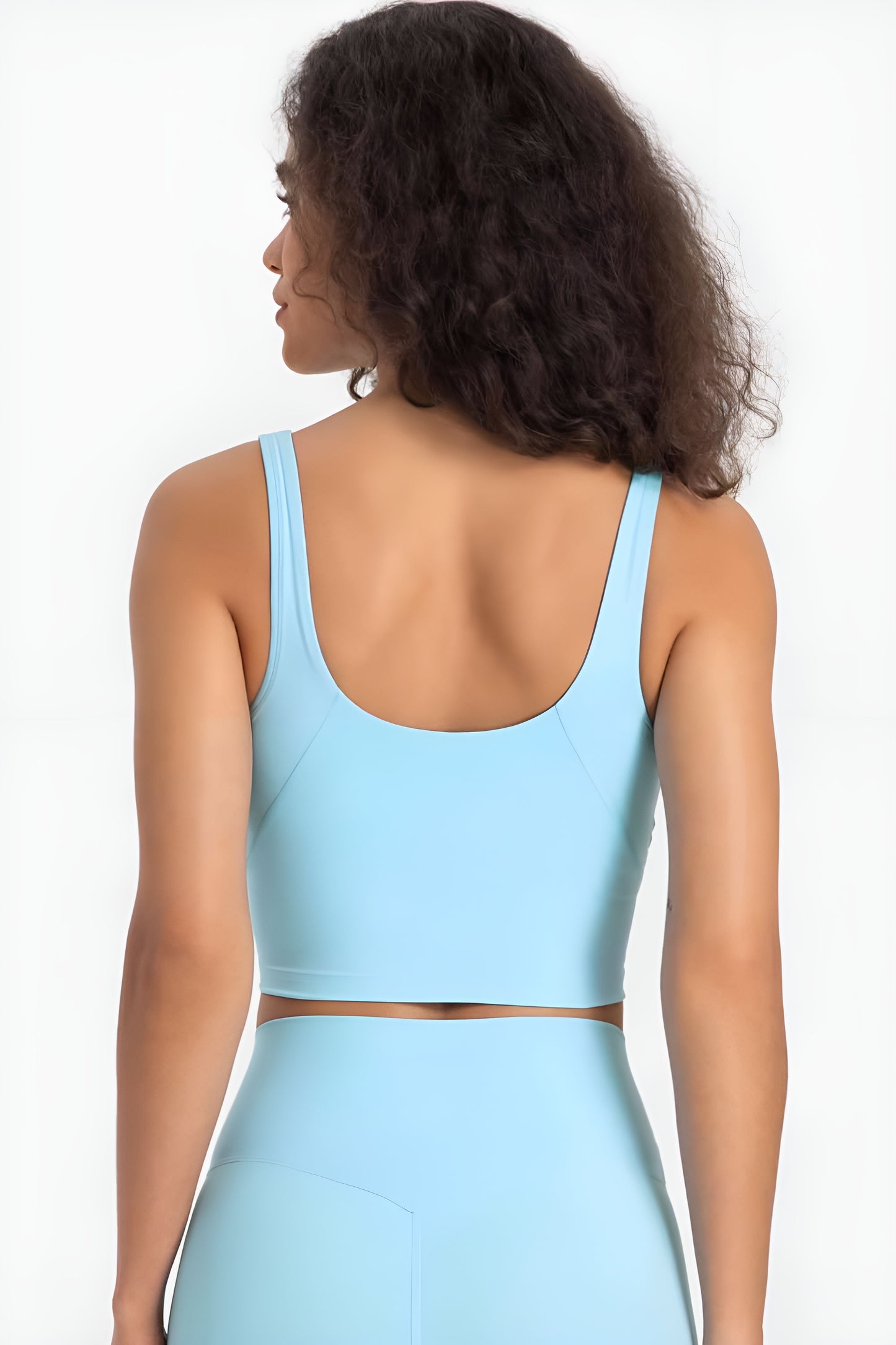 Deep V-Neck Crop Sports Bra