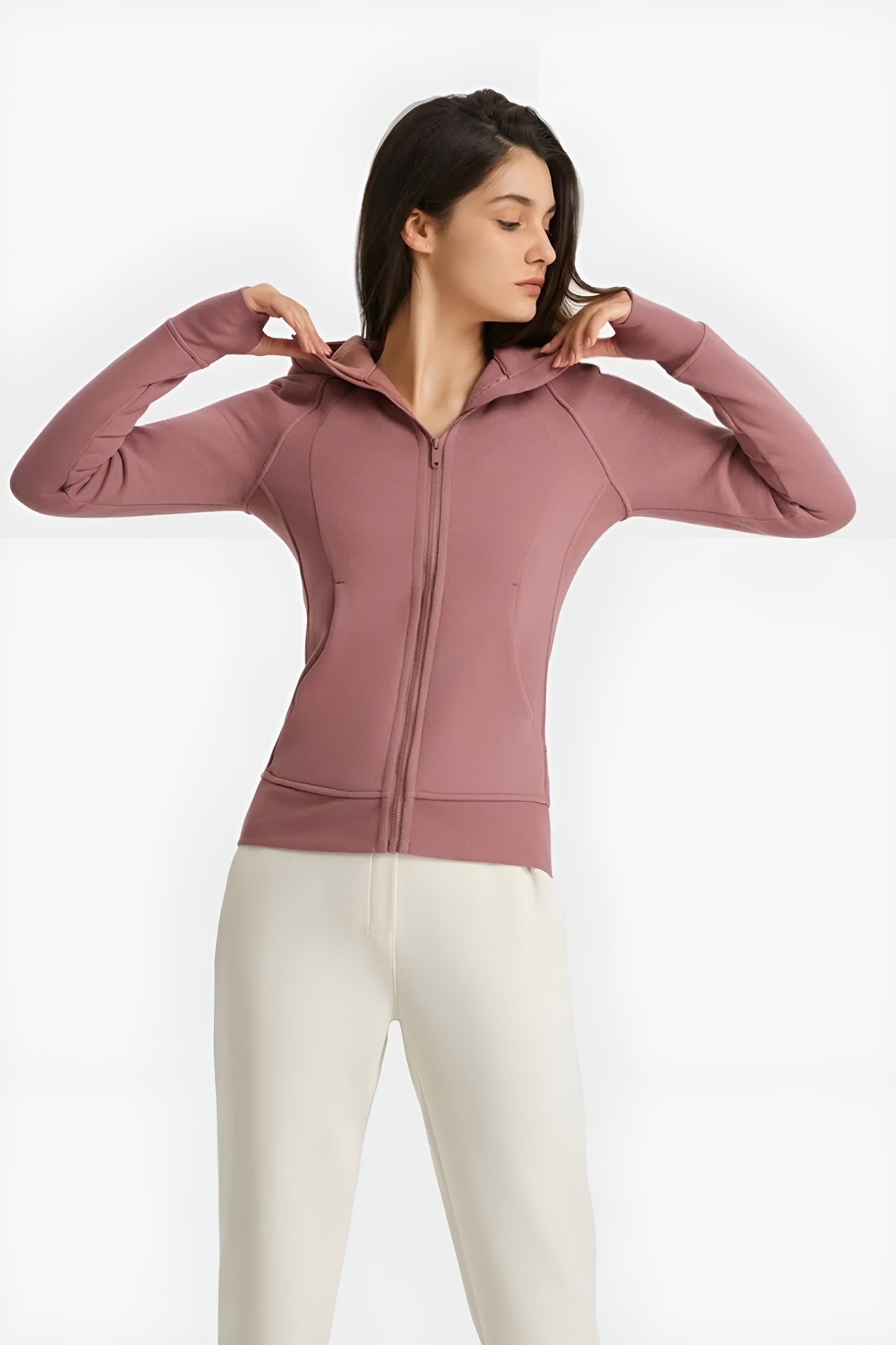 Zip-Up Hooded Sports Jacket