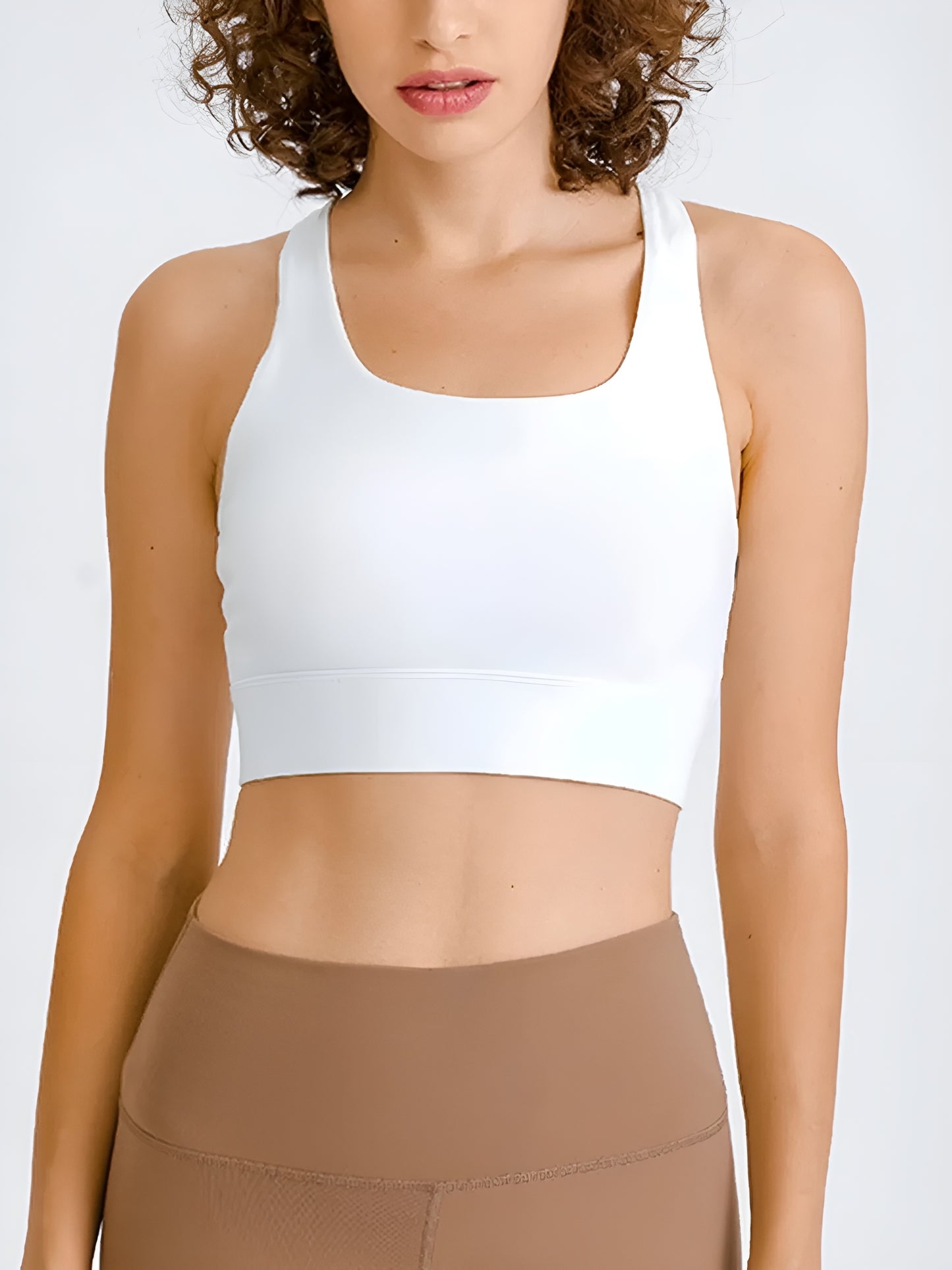 Active Square Neck Racerback Cropped Tank