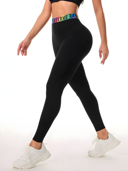 Unite Lettered High-Waist Active Leggings