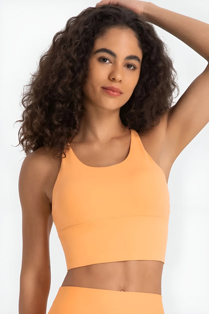 Sleek Crisscross Patterned Sports Bra