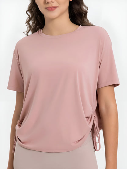 Round Neck Short Sleeve Active T-Shirt