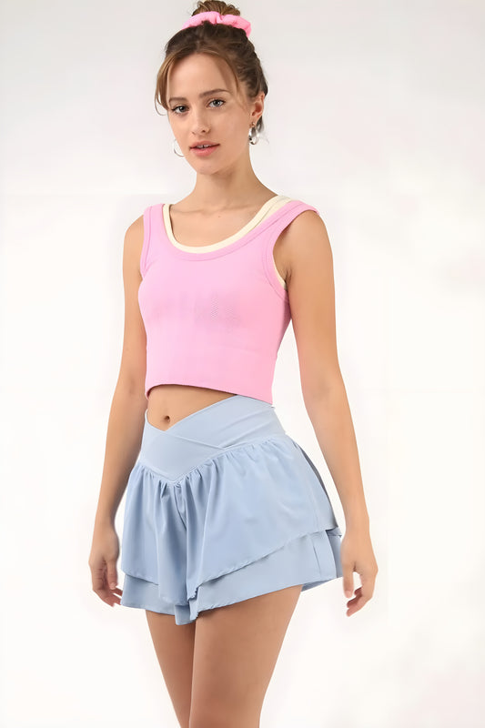 Unite High-Waist Layered Active Shorts