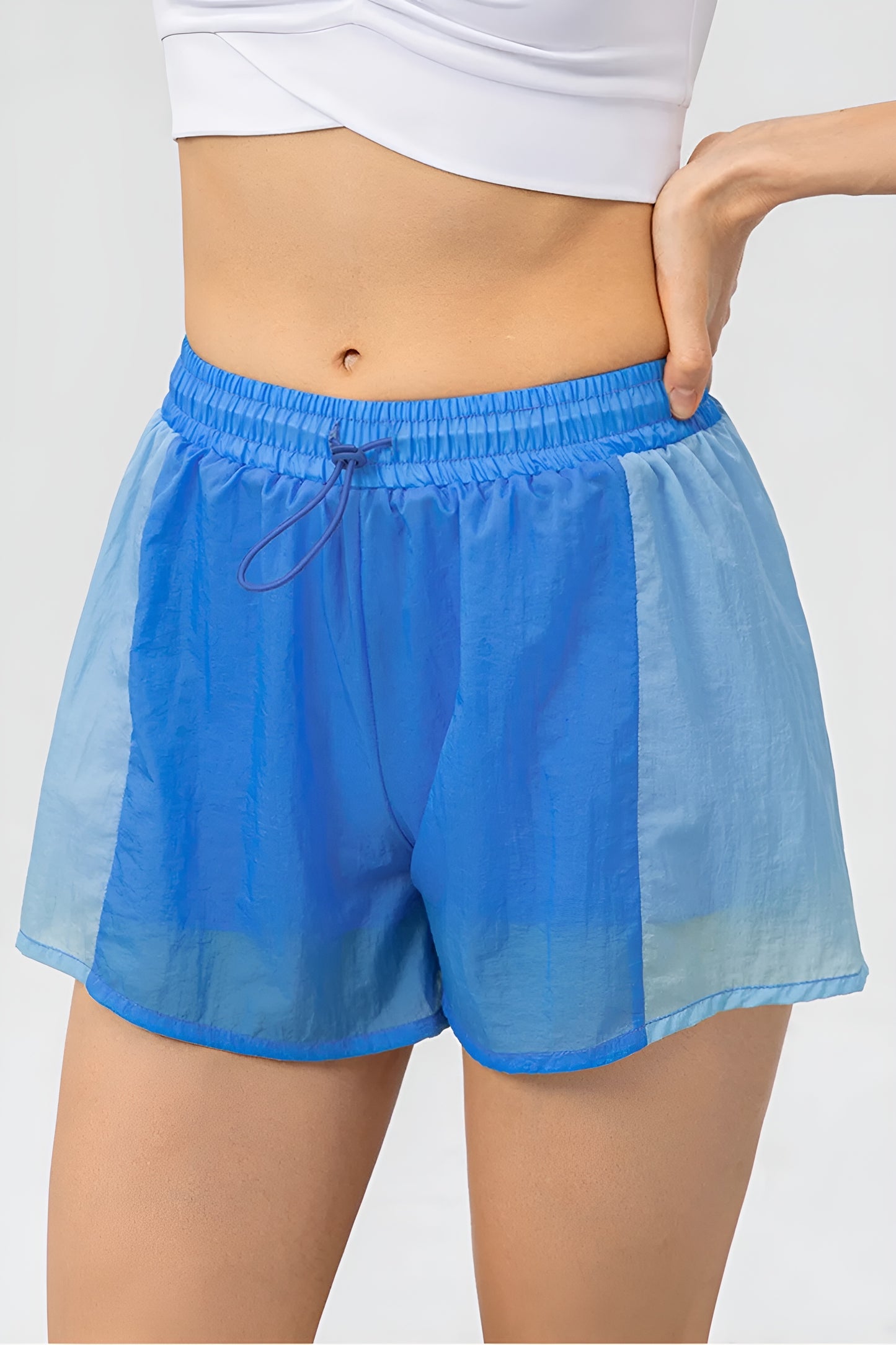 Color Block Drawstring Active Shorts