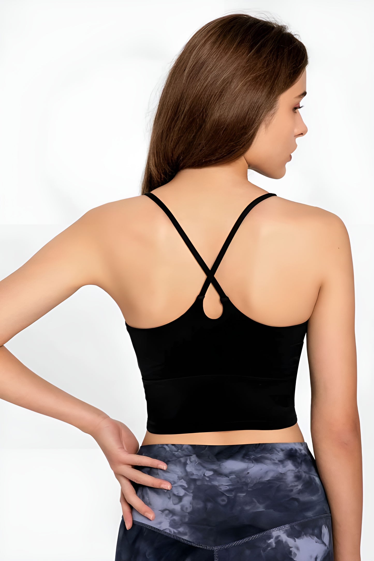 Millennia Crisscross Back Scoop Neck Sports Cami