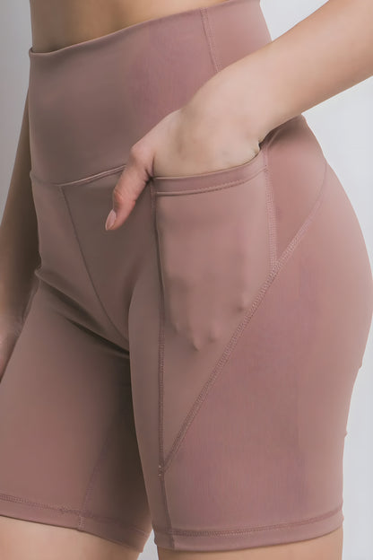 Unite High-Waist Active Shorts with Hidden Pocket