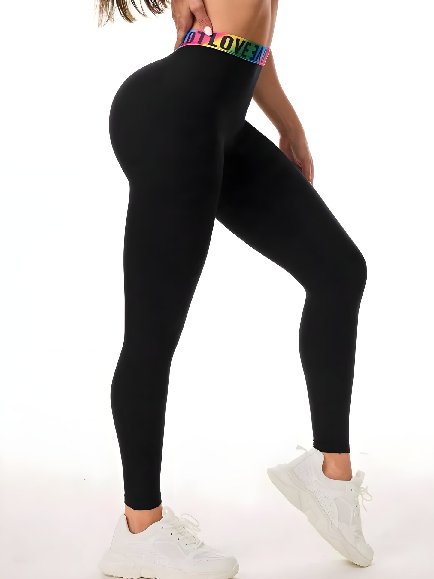 Unite Lettered High-Waist Active Leggings