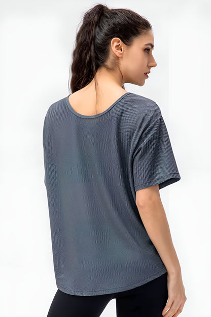 Round Neck Short Sleeve Active Tee