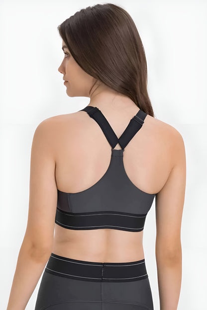 Cropped Contrast Sports Bra