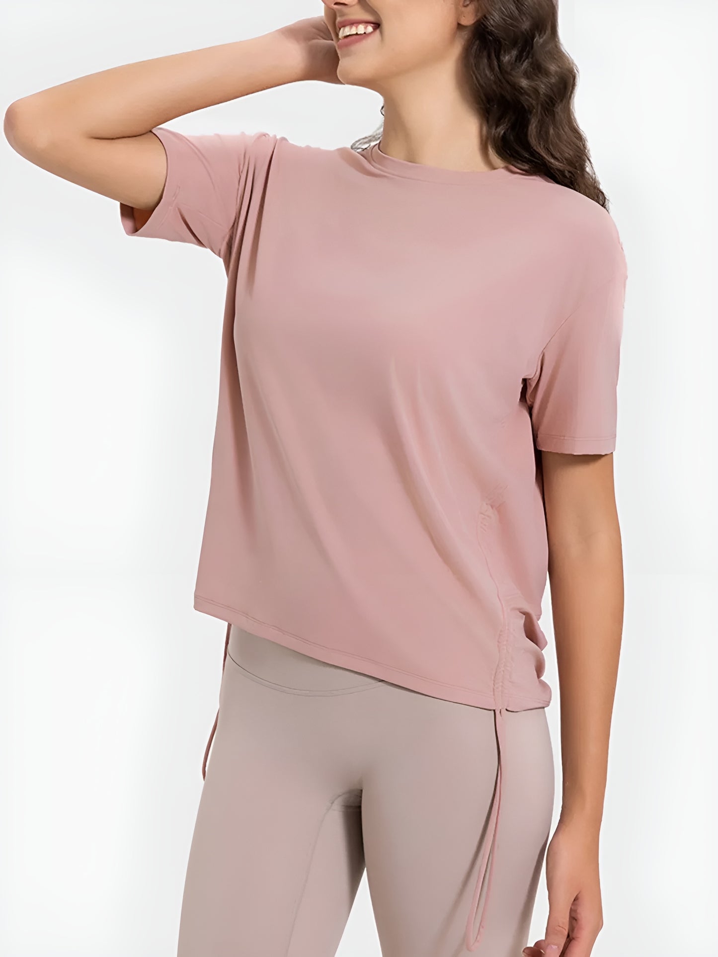 Round Neck Short Sleeve Active T-Shirt