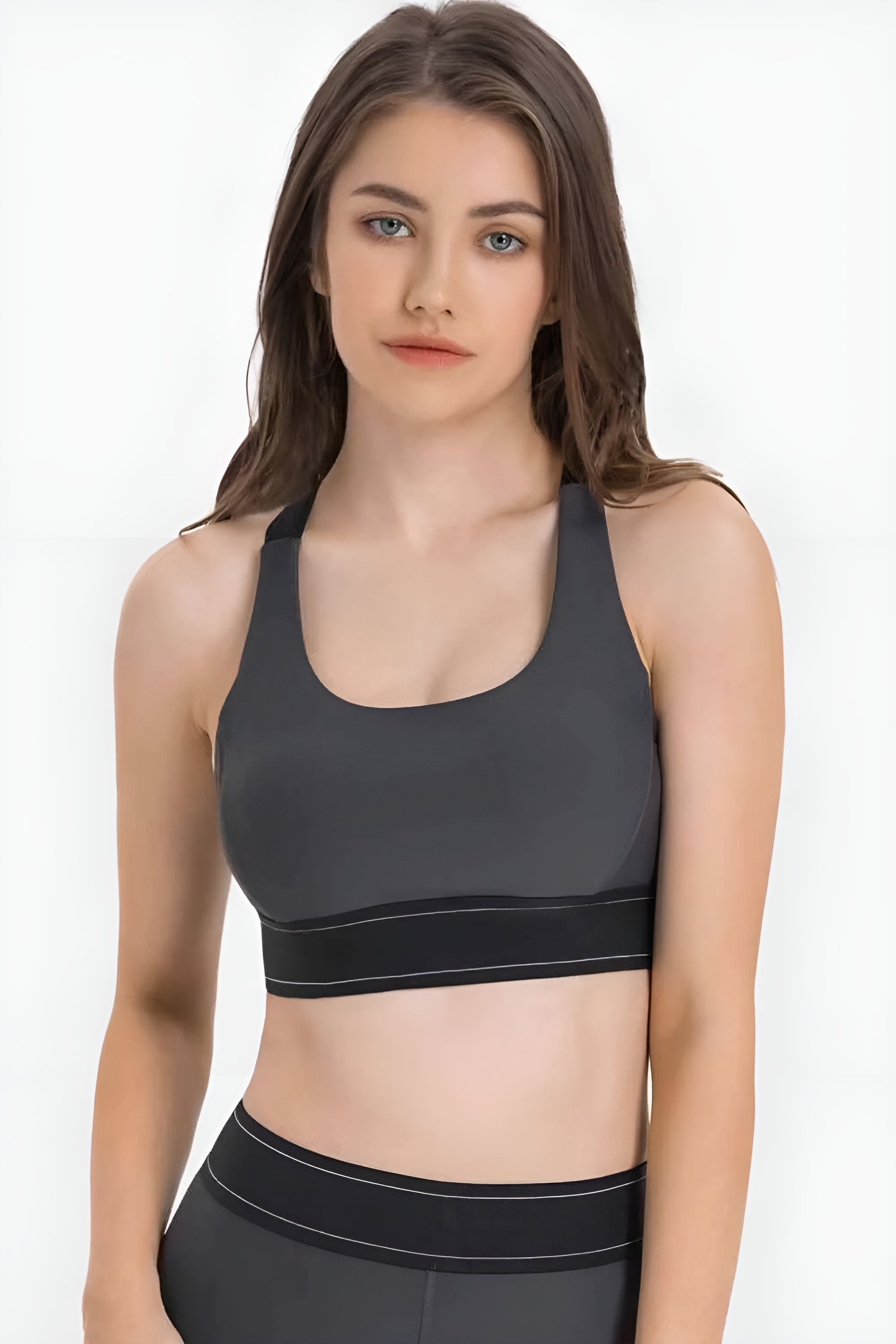 Cropped Contrast Sports Bra