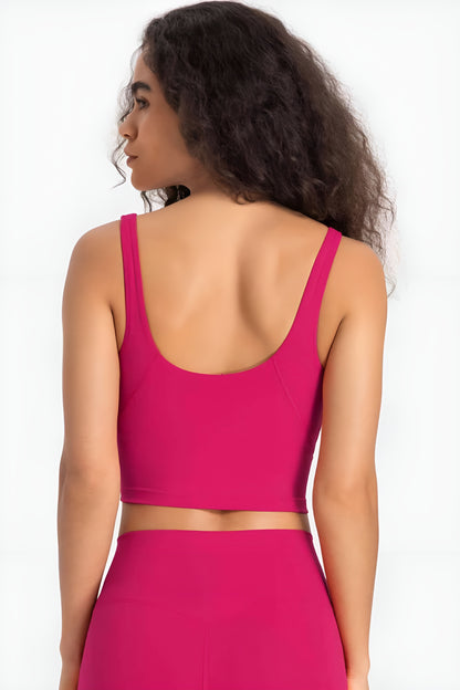 Deep V-Neck Crop Sports Bra