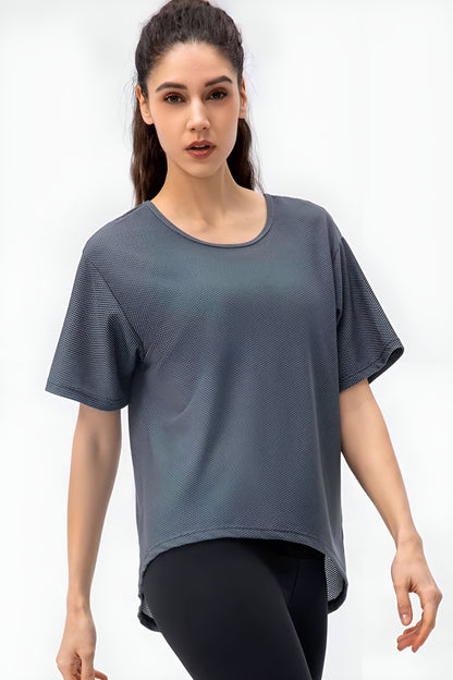 Round Neck Short Sleeve Active Tee