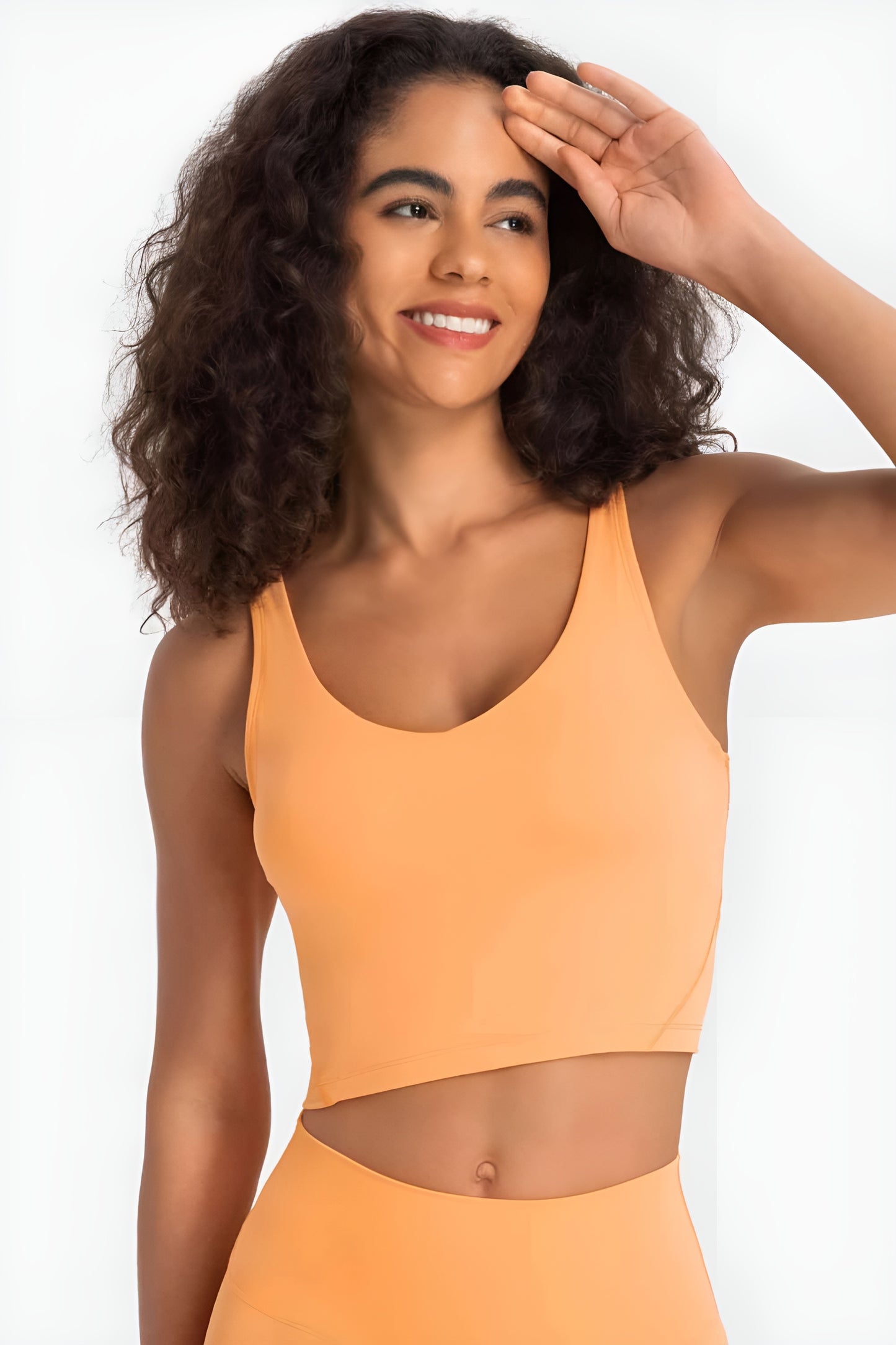 Deep V-Neck Crop Sports Bra