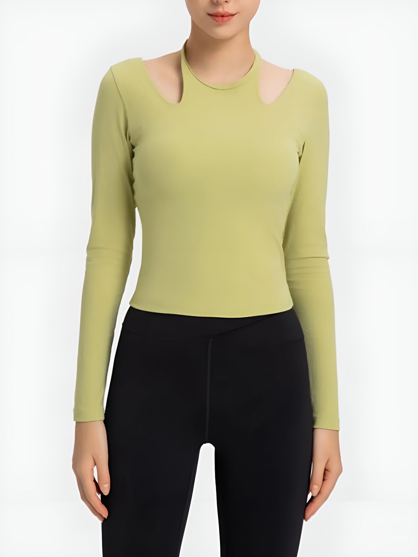 Halter Neck Long Sleeve Sporty Top