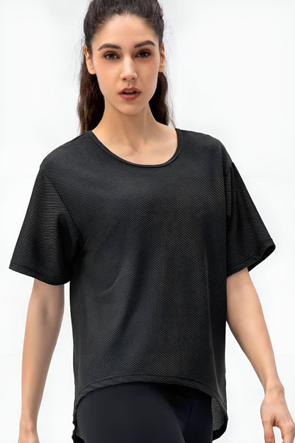 Round Neck Short Sleeve Active Tee