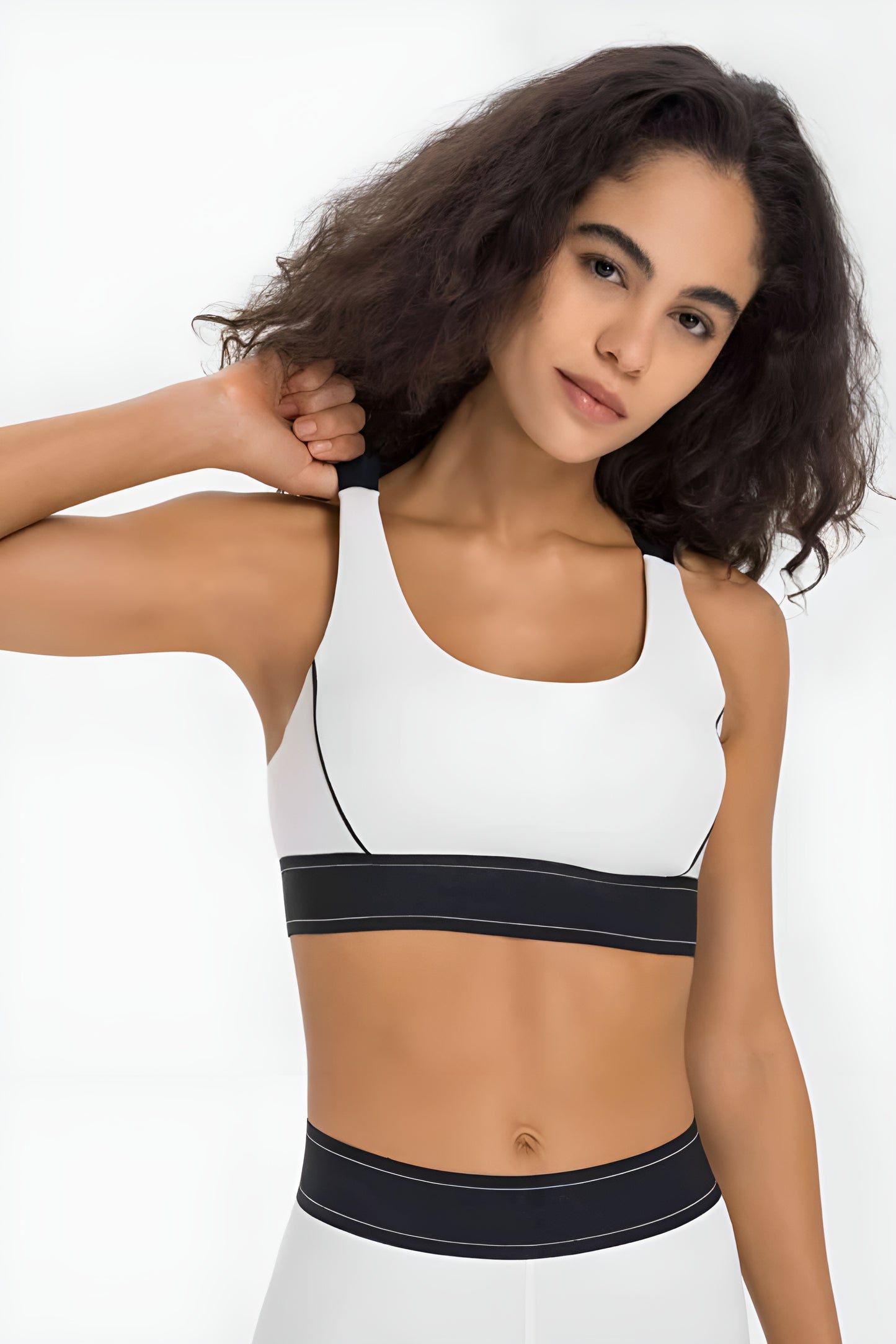 Cropped Contrast Sports Bra