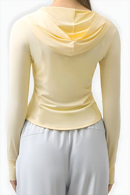 Pocketed Zip Up Long-Sleeve Hoodie