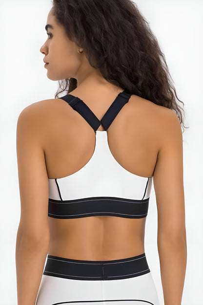 Cropped Contrast Sports Bra