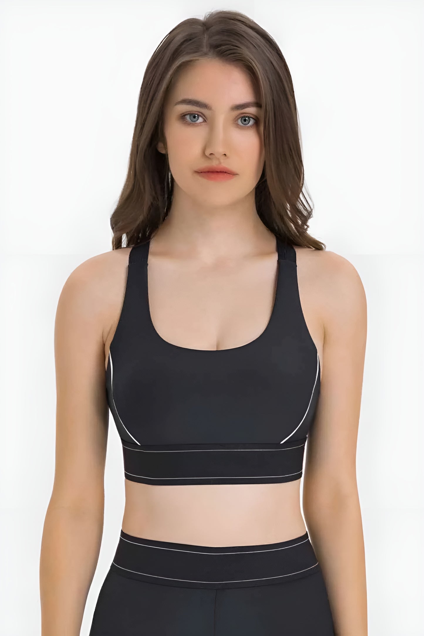 Cropped Contrast Sports Bra