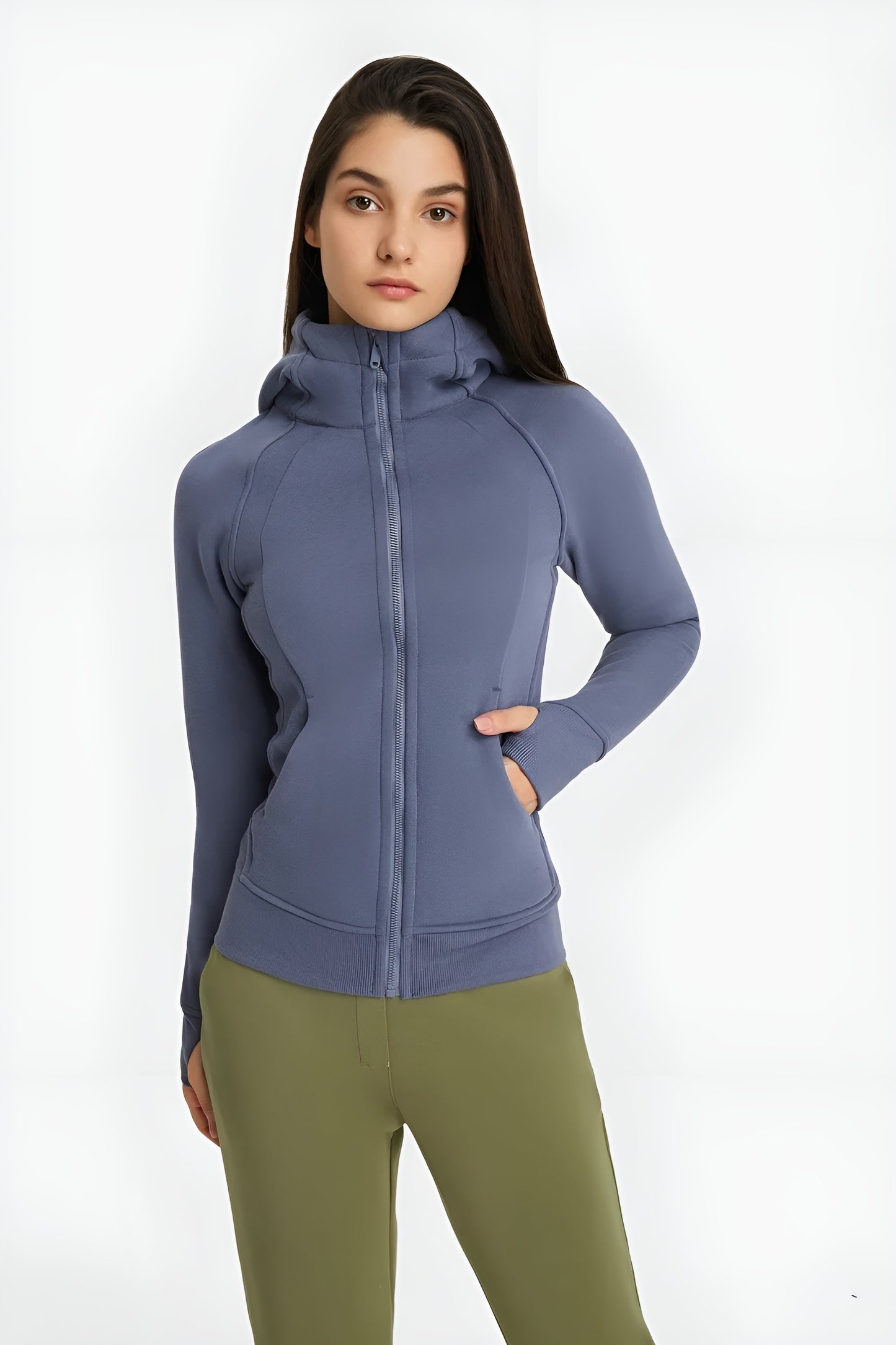 Zip-Up Hooded Sports Jacket