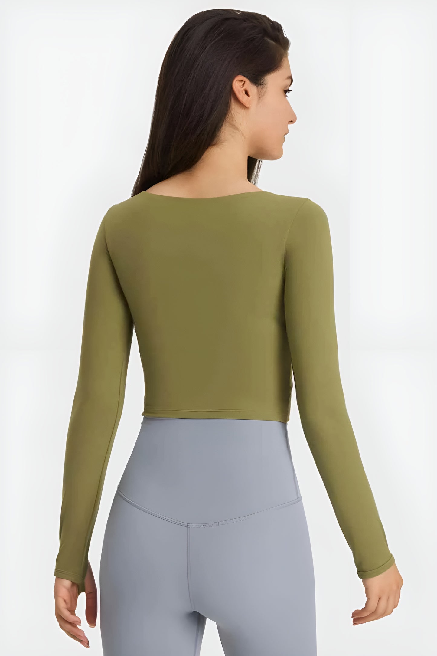 Millennia Cutout Long Sleeve Cropped Sports Top