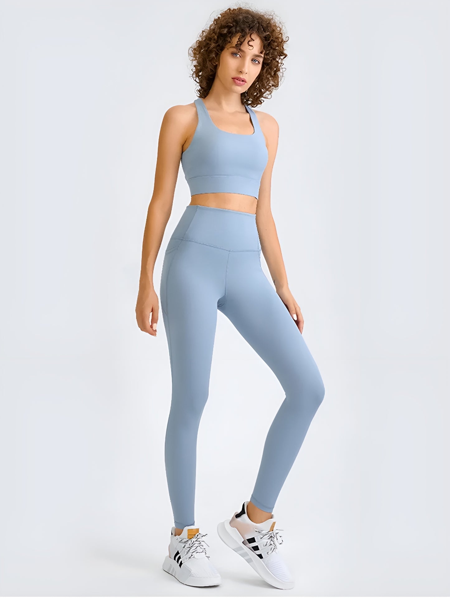 Active Square Neck Racerback Cropped Tank