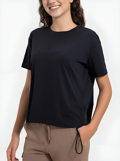 Round Neck Short Sleeve Active T-Shirt