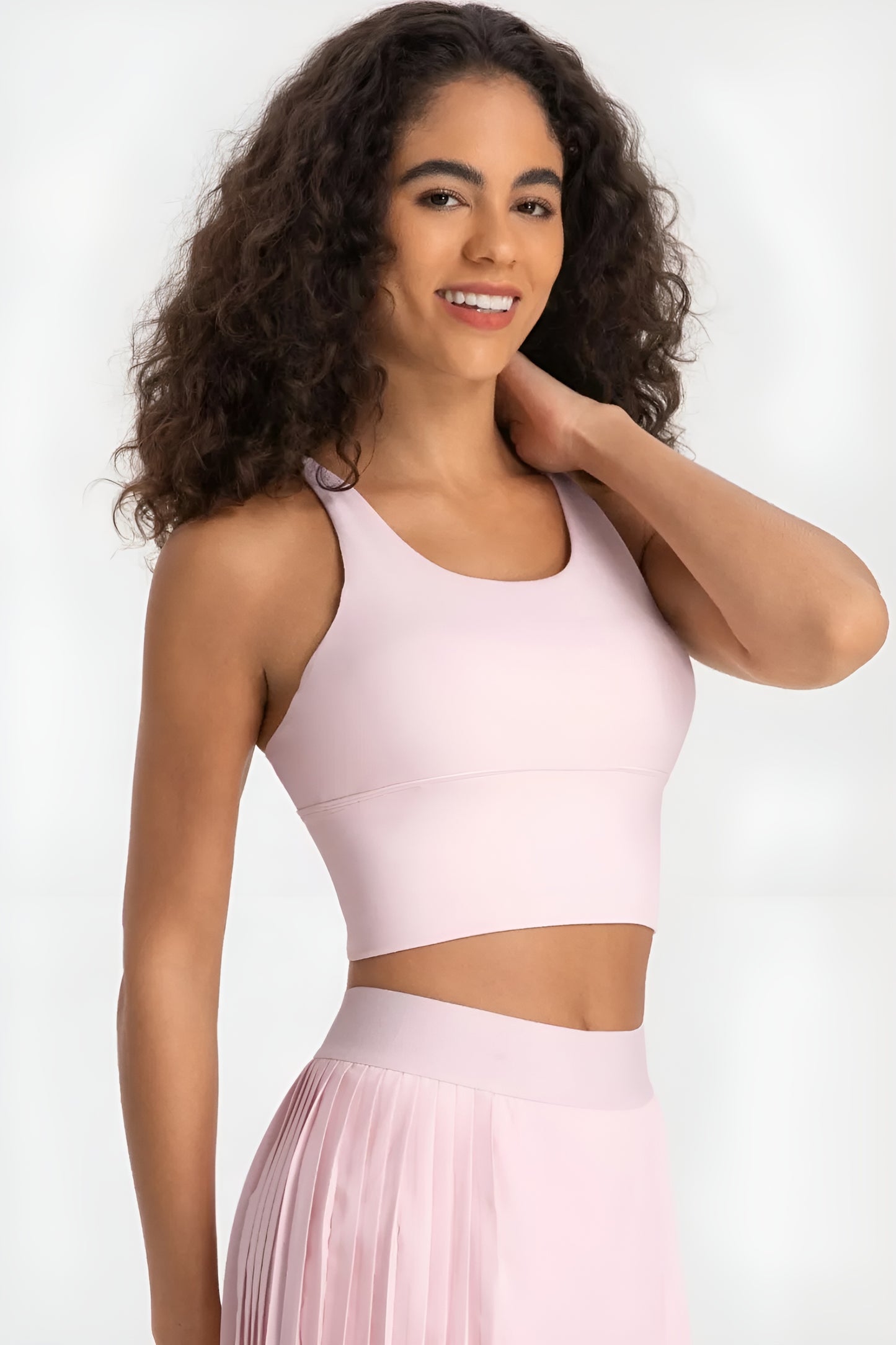 Sleek Crisscross Patterned Sports Bra