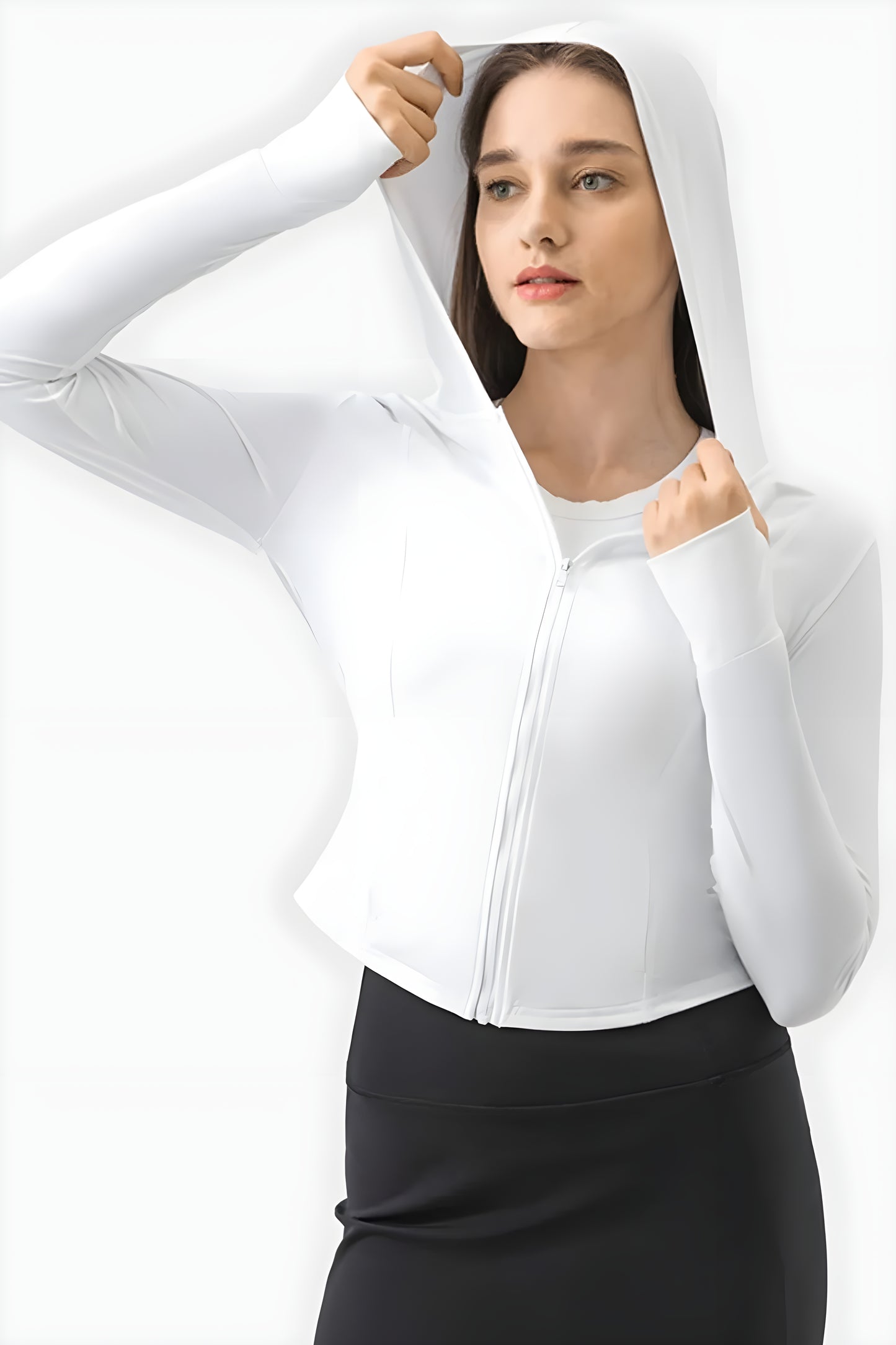 Pocketed Zip Up Long-Sleeve Hoodie