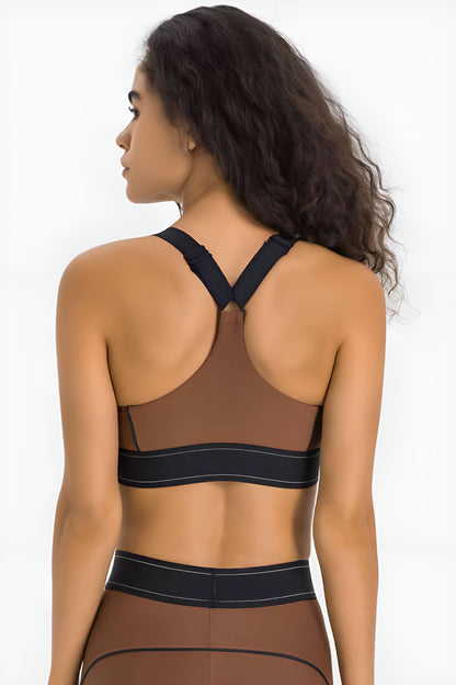 Cropped Contrast Sports Bra