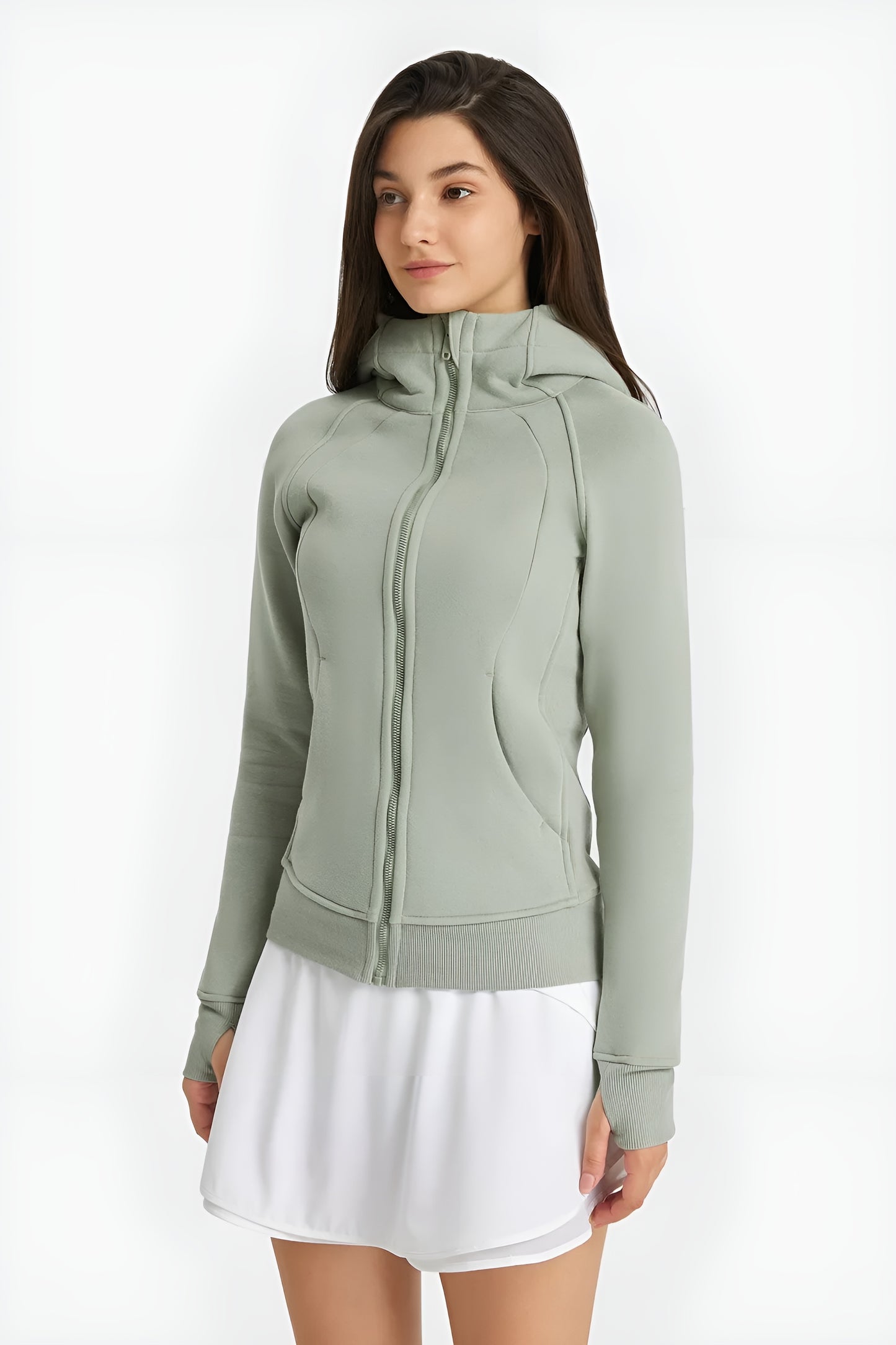 Zip-Up Hooded Sports Jacket